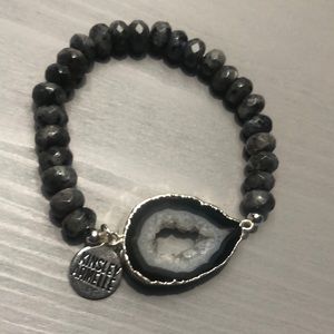 Kingsley Armelle Agate Collection Silver Smoky Br